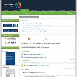 Joomla! 2.5 : package d'installation et patchs