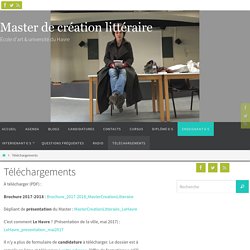 Téléchargements – Master de création littéraire