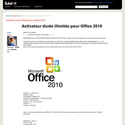 Télécharger Activateur durée illimitée pour Office 2010