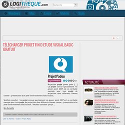 Télécharger projet fin d etude visual basic gratuit
