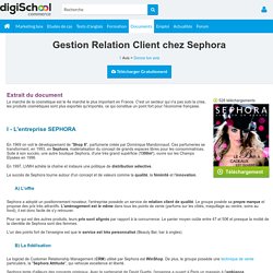 Gestion Relation Client chez Sephora, exposé à télécharger gratuitement