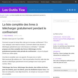 La liste complète des livres à télécharger gratuitement...