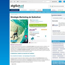 Stratégie Marketing de Quicksilver, exposé marketing à télécharger gratuitement