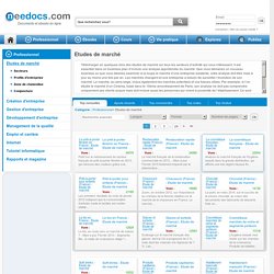 Documents et ebooks dans la catégorie Etudes de marché