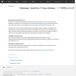 Télécharger - QuickTime 7.7.8 pour Windows
