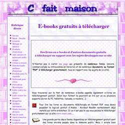 Des e-books gratuits à télécharger et des pdf, des epub en téléchargement gratuit.