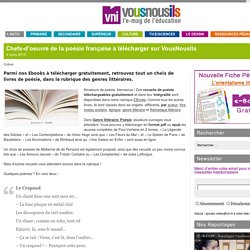 Chefs-d’oeuvre de la poésie française à télécharger sur VousNousIls