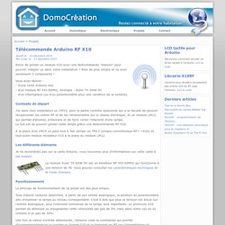 Télécommande Arduino RF X10 - DomoCréation