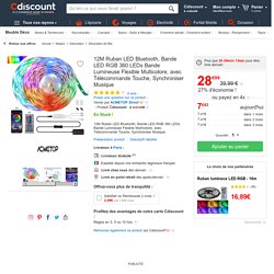 12M Ruban LED Bluetooth, Bande LED RGB 360 LEDs Bande Lumineuse Flexible Multicolore, avec Télécommande Touche, Synchroniser Musique - Achat / Vente bande - ruban led - Soldes sur Cdiscount dès le 20 janvier ! Cdiscount