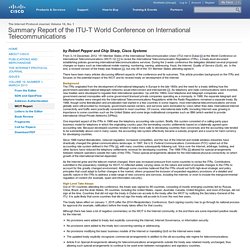 Summary Report of the ITU-T World Conference on International Telecommunications - The Internet Protocol Journal, Volume 16, No. 1