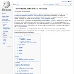 Telecommunications data retention