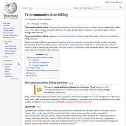 Telecommunications billing