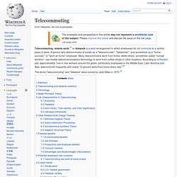 Telecommuting / e-Work