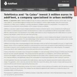 Telefónica and “la Caixa” invest 3 million euros in addFleet, a company specialised in urban mobility