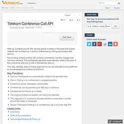 Telekom Conference Call API for iOS, Android, Windows Phone and HTML5