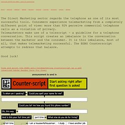 anti-telemarketing EGBG counterscript