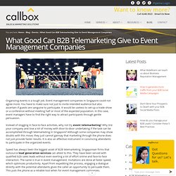 What Good Can B2B Telemarketing Give to Event Management Companies