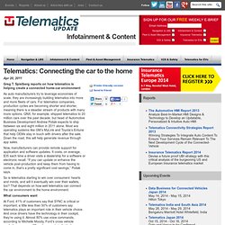 - Telematics: Connecting the car to the home