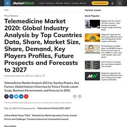 Telemedicine Market 2020: Global Industry Analysis by Top Countries Data, Share, Market Size, Share, Demand, Key Players Profiles, Future Prospects and Forecasts to 2027