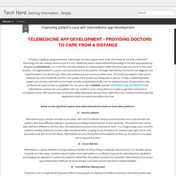 Improving patient's care with telemedicine app development