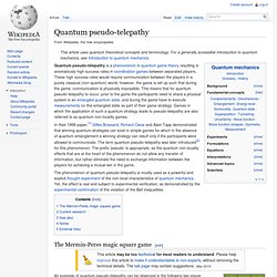 Quantum pseudo-telepathy - Wikipedia, the free encyclopedia - Pentadactyl