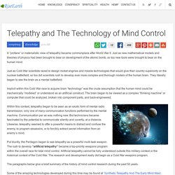 Telepathy and The Technology of Mind Control