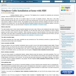 Telephone Cable Installation at home with NBN