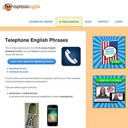 Telephone English Phrases