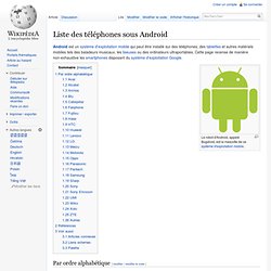 Liste des téléphones sous Android