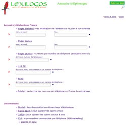 Annuaire téléphonique en ligne, téléphone LEXILOGOS