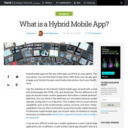 What is a Hybrid Mobile App? -Telerik Developer Network