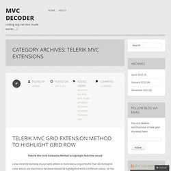 Telerik Mvc Extensions
