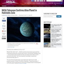 NASA Telescope Confirms Alien Planet in Habitable Zone