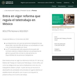 Entra en vigor reforma que regula el teletrabajo en México ...
