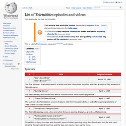 List of Teletubbies episodes and videos