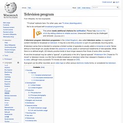 Television program