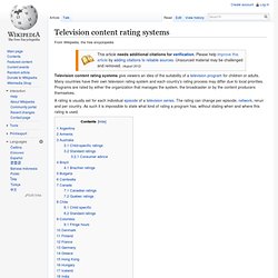 Television content rating systems