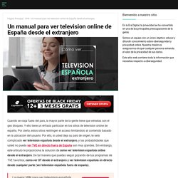 ¿Cómo ver television española desde el extranjero en 2020?