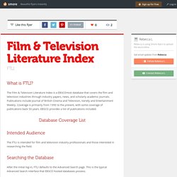 Film & Television Literature Index (Rebecca / 91)