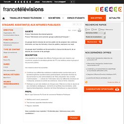 Stagiaire Assistant(e) aux Affaires Publiques - France Télévisions Recrutement