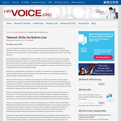 Telework Shifts the Bottom Line : HRVoice.org