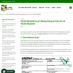 TELEX RELEASE là gì? Những thông tin hữu ích về TELEX RELEASE