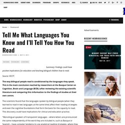 Tell Me What Languages You Know and I'll Tell You How You Read - Neuroscience News