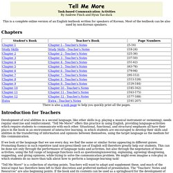 Tell Me More - Table of Contents