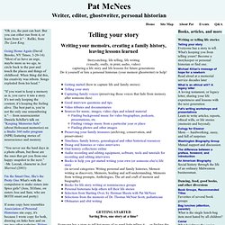 Telling your story - Pat McNees