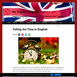 Telling the Time in English –My English Language