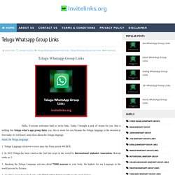 Telugu Whatsapp Group Links