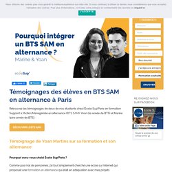 Témoignage élèves BTS SAM en alternance à Paris