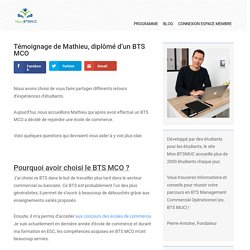 Témoignage d'un étudiant de BTS MUC