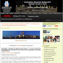 Consensus 911 sur le WTC7 : nouvelles preuves issues de témoignages et de plans architecturaux